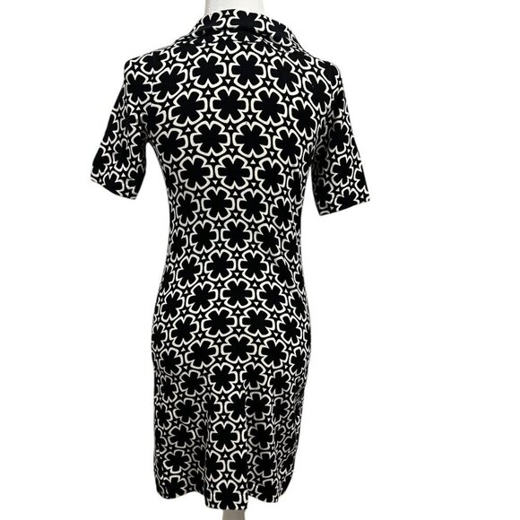 ANN TAYLOR Petite Mod Flower Sweater Dress Mock Neck Short Sleeve XSP - Picture 2 of 9